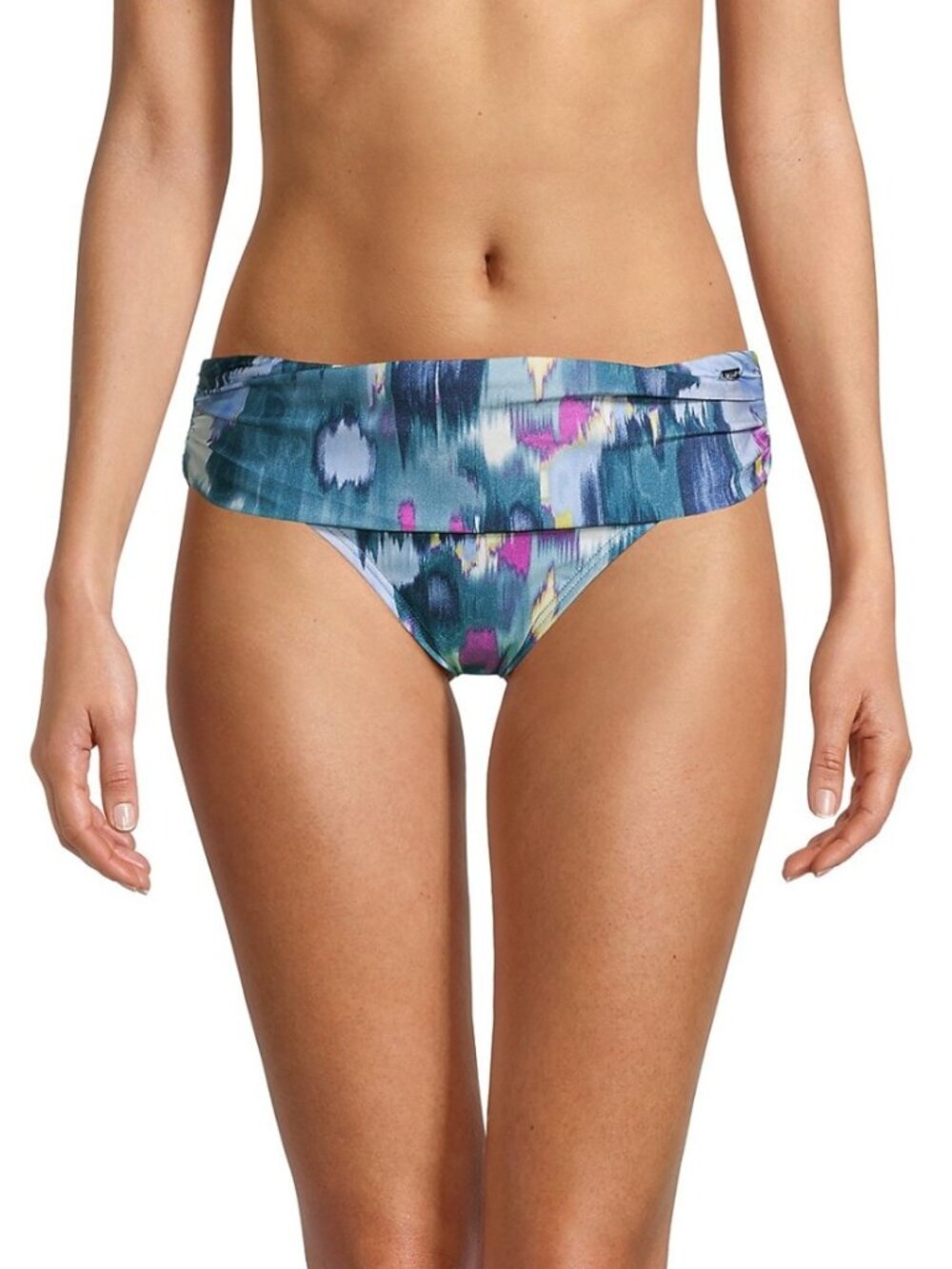 Dkny Printed 4 Way Fold Over Swim Bottoms UV Protection Size XL NWT